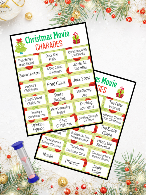 Christmas Movie Charades Printable Game Christmas Movie Charades Printable Game