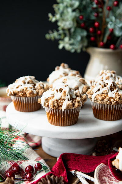 Gingerbread Streusel Muffins With Eggnog Glaze Gingerbread Streusel Muffins With Eggnog Glaze
