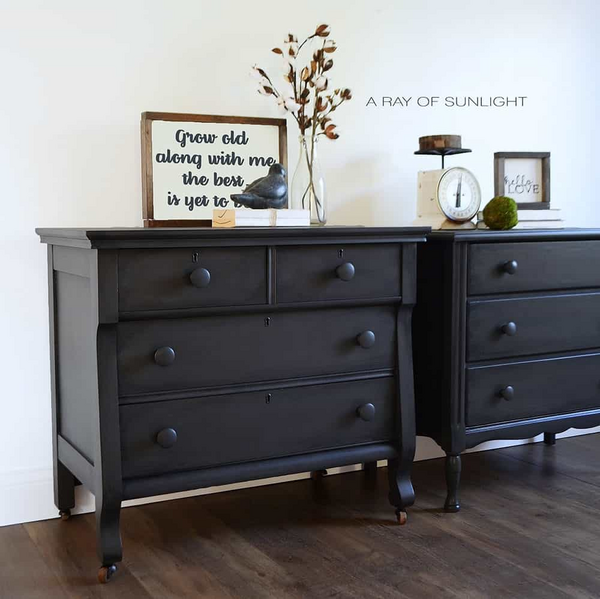 Cool Gray Mismatched Nightstands Cool Gray Mismatched Nightstands
