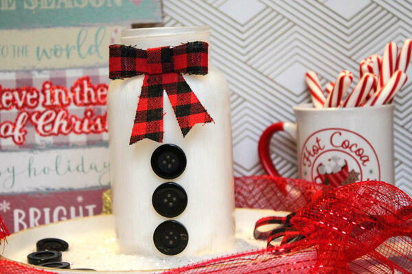 Glass Snowman Jar Craft