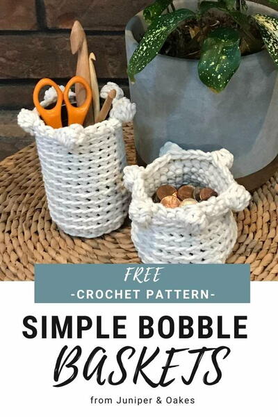 Bobble Crochet Basket Bobble Crochet Basket