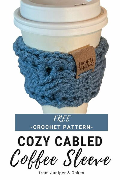Cozy Cabled Coffee Sleeve Cozy Cabled Coffee Sleeve
