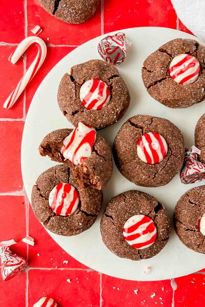 Chocolate Peppermint Kiss Cookies Chocolate Peppermint Kiss Cookies