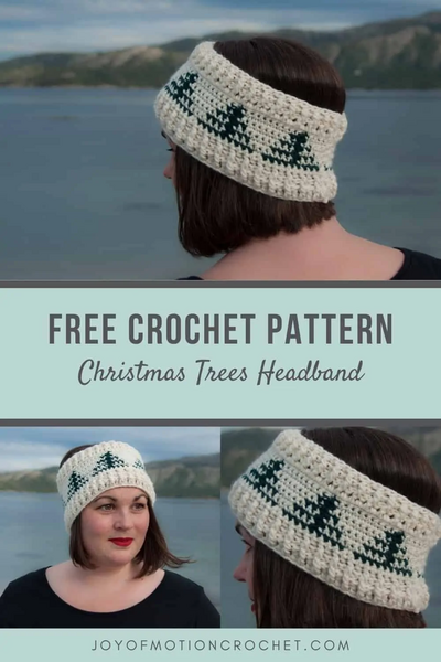 Christmas Trees Crochet Headband