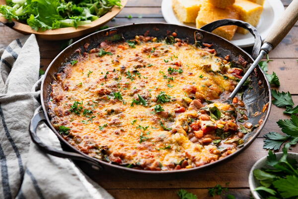 One-pan Cheesy Southern Bean Casserole One-pan Cheesy Southern Bean Casserole