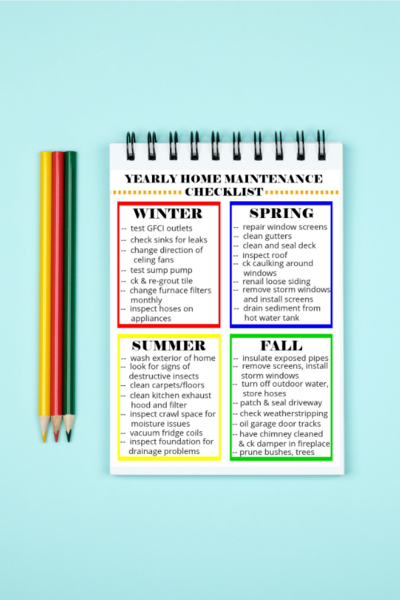 Yearly Home Maintenance Checklist Yearly Home Maintenance Checklist