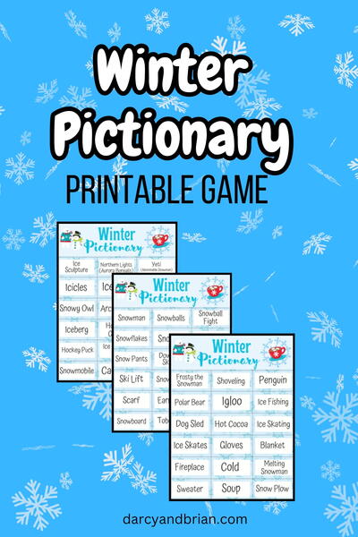 Printable Winter Pictionary Word Cards Printable Winter Pictionary Word Cards