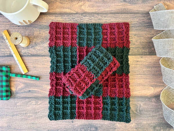 Plaid Waffle Stitch Dishcloth Plaid Waffle Stitch Dishcloth