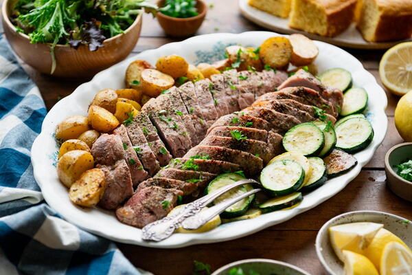 Sheet Pan Pork Tenderloin With Potatoes And Zucchini Sheet Pan Pork Tenderloin With Potatoes And Zucchini