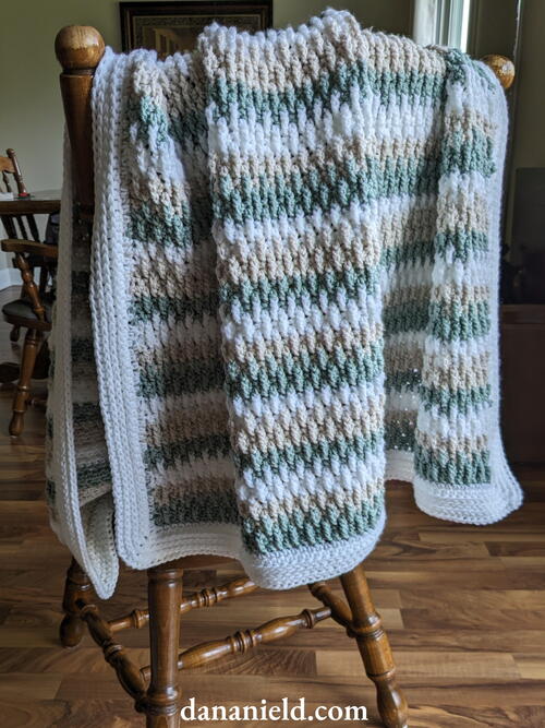 Tricolor Alpine Stitch Baby Blanket Tricolor Alpine Stitch Baby Blanket