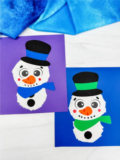 Ripped Paper Snowman Craft Ripped Paper Snowman Craft