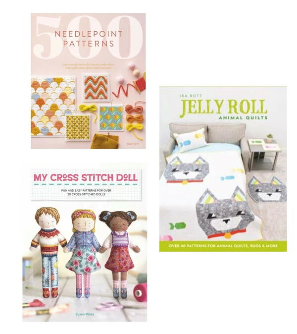 David & Charles Needlepoint, Cross-Stitch, and Quilt Book Bundle Giveaway