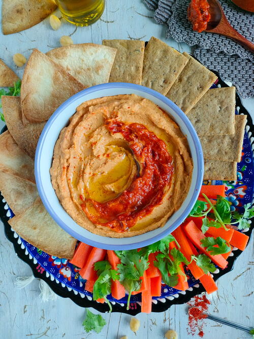 Easy Spicy Harissa Hummus Easy Spicy Harissa Hummus