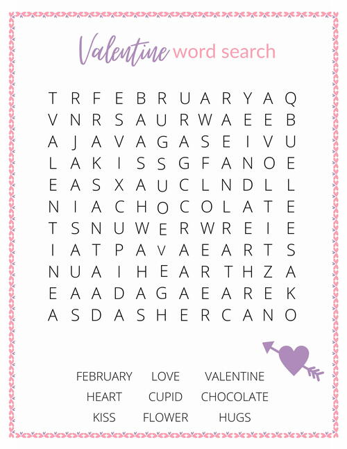 Free Printable Valentines Day Word Search Free Printable Valentine's Day Word Search