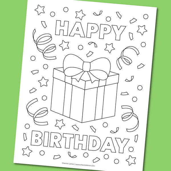 Printable Birthday Gift Box Coloring Page Printable Birthday Gift Box Coloring Page