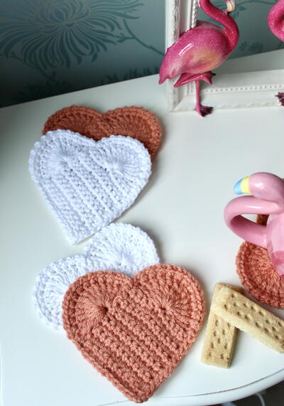 Yasmin Crochet Heart Coasters Yasmin Crochet Heart Coasters