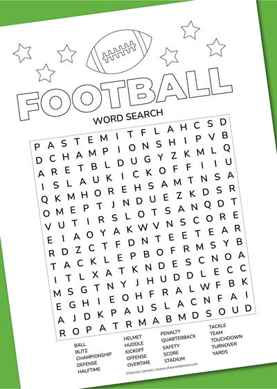 Football Word Search Football Word Search