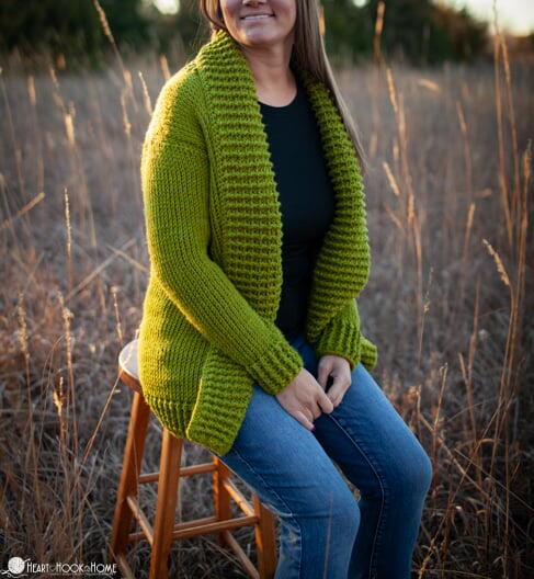 Tunisian Knit Short Row Cardi Tunisian Knit Short Row Cardi