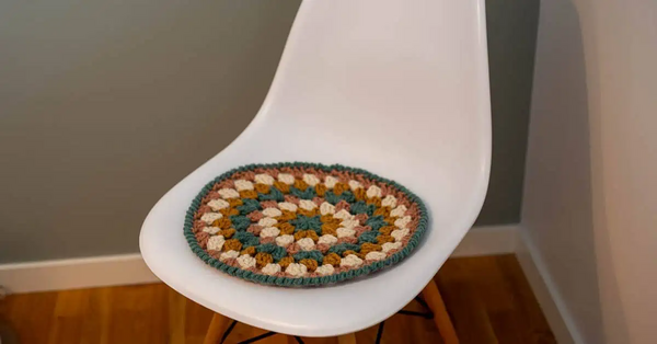 Granny Circle Crochet Chair Pad