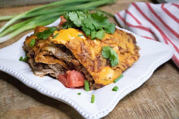 Easy Pulled Pork Enchiladas Casserole Recipe Easy Pulled Pork Enchiladas Casserole Recipe