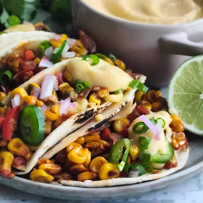 Spicy Corn And Cheese Tacos