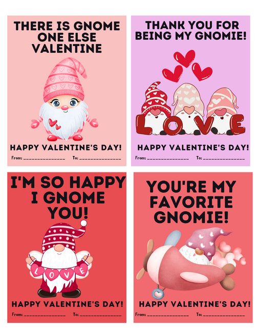 Free Printable Gnome Valentines Free Printable Gnome Valentines