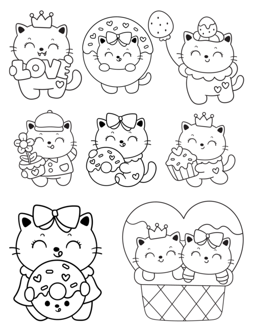 Free Printable Cute Kawaii Cat Coloring Pages Free Printable Cute Kawaii Cat Coloring Pages
