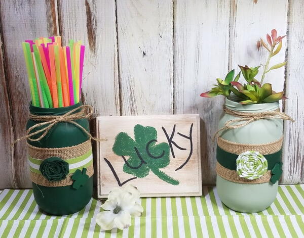 Upcycling St Patricks Day Jars Upcycling St. Patrick's Day Jars