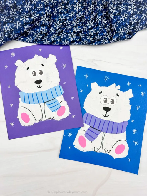 Torn Paper Polar Bear Craft Torn Paper Polar Bear Craft