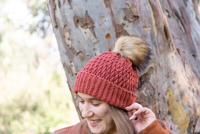 Raised Ripple Alpine Stitch Crochet Hat