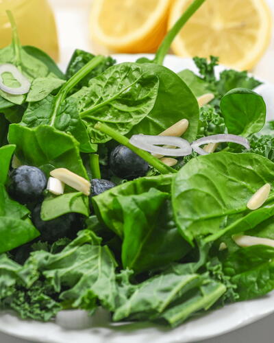 Kale And Spinach Salad With Citrus Vinaigrette