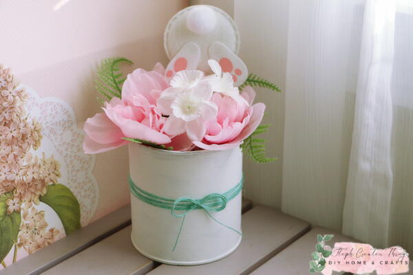 Diy Spring Decor Upcycling A Peanut Can Into A Flower Decoration Diy Spring Decor: Upcycling A Peanut Can Into A Flower Decoration