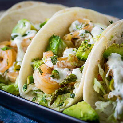Chipotle Shrimp Tacos With Asparagus (easy Recipe)