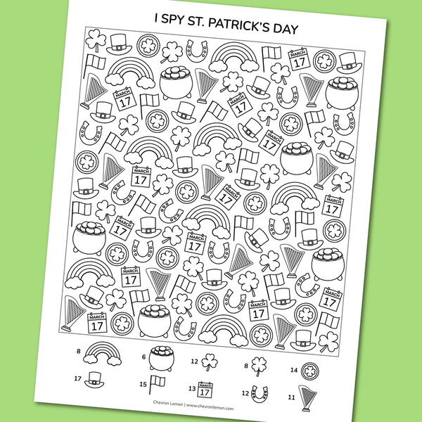 Printable I Spy St Patricks Day Printable I Spy St Patrick’s Day
