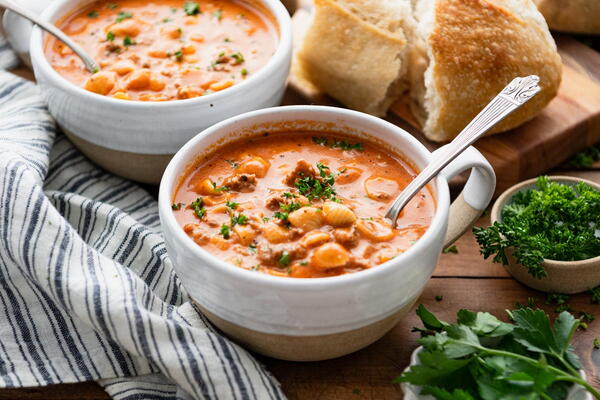 Creamy Tomato Soup With Ground Beef And Noodles