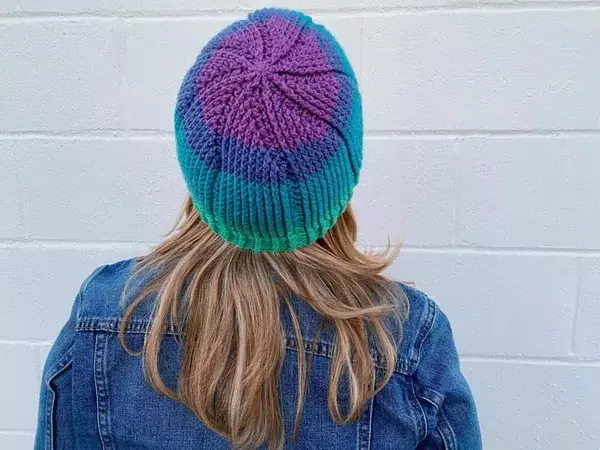 Self-striping Simple Crochet Beanie Self-striping Simple Crochet Beanie