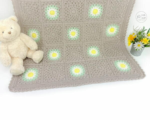 Flower Granny Square Blanket Crochet Pattern Flower Granny Square Blanket Crochet Pattern