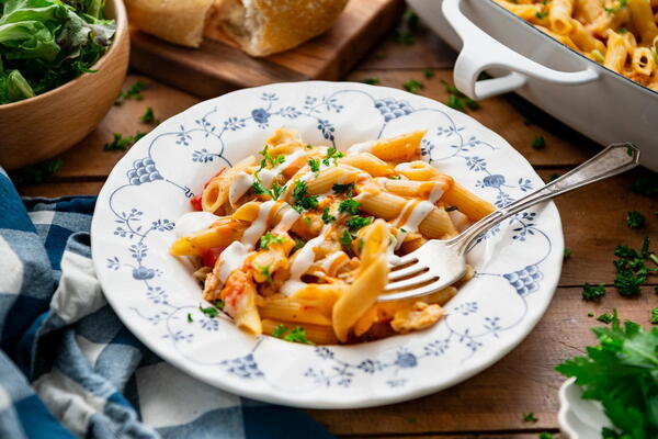 Dump And Bake Buffalo Chicken Pasta Dump And Bake Buffalo Chicken Pasta