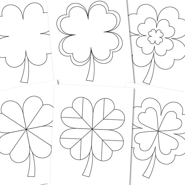 Printable Four-leaf Clover Coloring Pages Printable Four-leaf Clover Coloring Pages