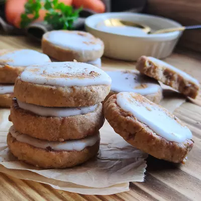 Glazed Carrot Cake Butter Cookies - Perfect For The Cookie Jar