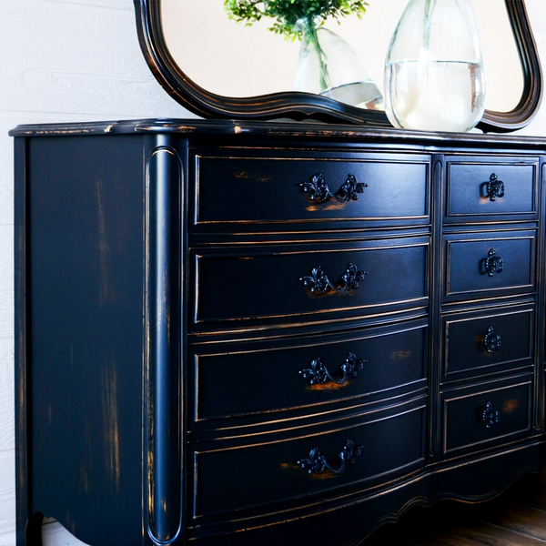 Distressing A Black Dresser Distressing A Black Dresser