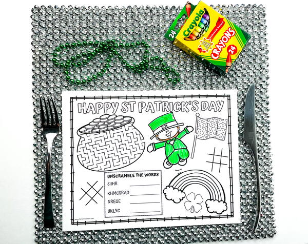 St Patrick’s Day Activity Placemats