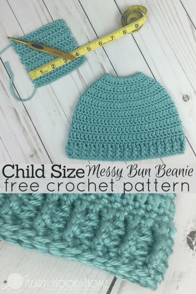 Messy Bun Beanie - Child Size Messy Bun Beanie - Child Size