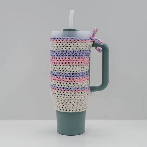 Striped Crochet Stanley Quencher Cozy Pattern Striped Crochet Stanley Quencher Cozy Pattern