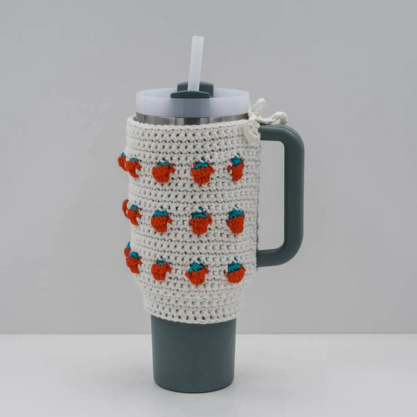 Strawberry Crochet Stanley Quencher Cover Pattern Strawberry Crochet Stanley Quencher Cover Pattern