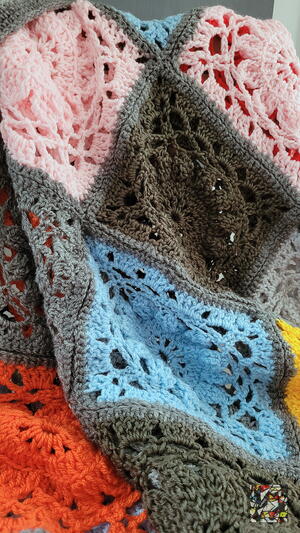 Scrap Granny Square Blanket Scrap Granny Square Blanket