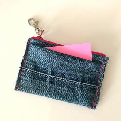 Upcycled Sewn Denim Mini Pouch