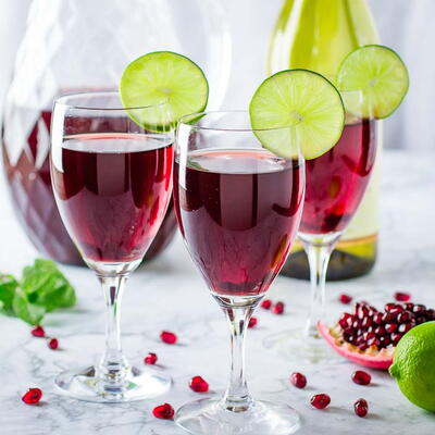 Refreshing Pomegranate Spritzer Cocktail With Lime