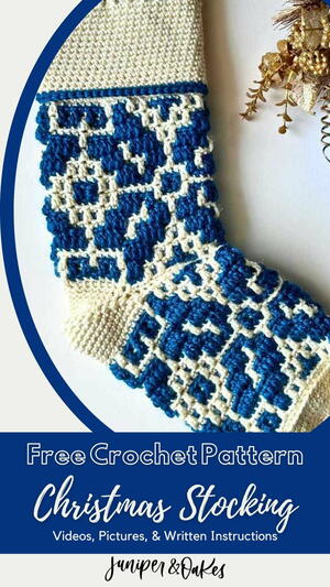 Mosaic Crochet Christmas Stocking Mosaic Crochet Christmas Stocking