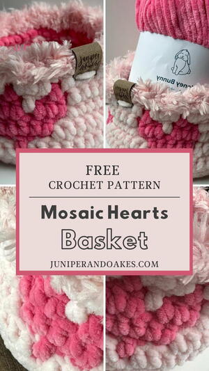 Mosaic Hearts Basket Mosaic Hearts Basket